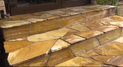 Плитняк златолит жёлтый золотистый для отмостки купить в Лениногорске